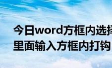 今日word方框内选择打勾（怎么样在word里面输入方框内打钩）