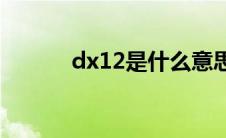 dx12是什么意思(dx12是什么)