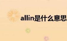 allin是什么意思（allin的解释）