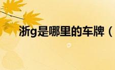 浙g是哪里的车牌（浙e是哪里的车牌）