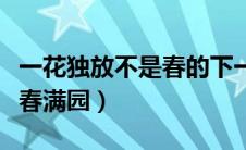 一花独放不是春的下一句（下一句是百花齐放春满园）