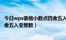 今日wps表格小数点四舍五入怎么用（WPS表格小数如何四舍五入变整数）