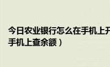 今日农业银行怎么在手机上开通短信通知（农业银行怎么在手机上查余额）