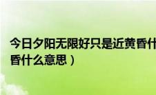 今日夕阳无限好只是近黄昏什么哲理（夕阳无限好,只是近黄昏什么意思）