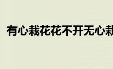 有心栽花花不开无心栽柳柳成荫打一个生肖