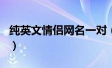 纯英文情侣网名一对（好听的纯英文情侣网名）