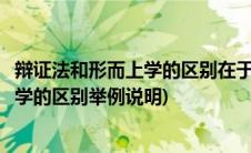 辩证法和形而上学的区别在于如何回答什么(辩证法和形而上学的区别举例说明)
