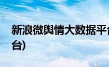 新浪微舆情大数据平台(新浪微舆情大数据平台)