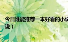 今日谁能推荐一本好看的小说（推荐几本自己感觉好看的小说）