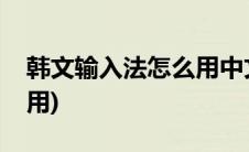 韩文输入法怎么用中文输入(韩文输入法怎么用)