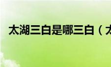 太湖三白是哪三白（太湖三白指的是什么）