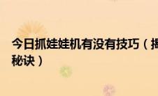 今日抓娃娃机有没有技巧（揭露抓娃娃机技巧攻略夹娃娃机秘诀）