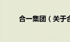 合一集团（关于合一集团的介绍）