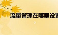 流量管理在哪里设置（科普操作方法）