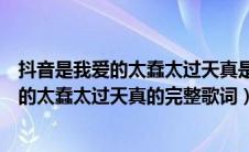 抖音是我爱的太蠢太过天真是哪首歌曲里面的（抖音是我爱的太蠢太过天真的完整歌词）