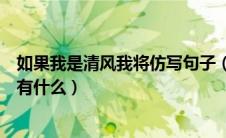 如果我是清风我将仿写句子（如果我是清风我将样式的句子有什么）