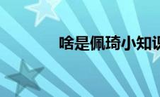 啥是佩琦小知识（啥是佩琦）