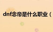 dnf念帝是什么职业（dnf念帝的职业介绍）