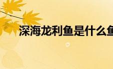 深海龙利鱼是什么鱼(龙利鱼是什么鱼)
