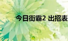 今日街霸2 出招表（街霸2 出招表）