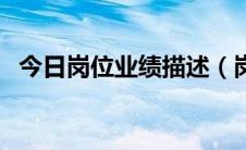 今日岗位业绩描述（岗位业绩评价的介绍）