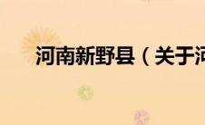 河南新野县（关于河南新野县的介绍）