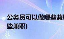 公务员可以做哪些兼职赚钱(公务员可以做哪些兼职)