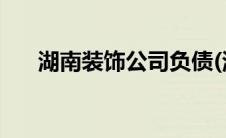 湖南装饰公司负债(湖南装饰公司排名)