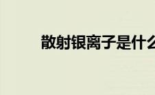 散射银离子是什么(银离子是什么)