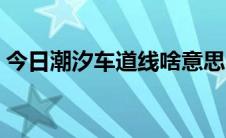今日潮汐车道线啥意思（什么叫潮汐车道线）