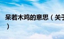 呆若木鸡的意思（关于呆若木鸡的意思的介绍）