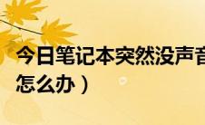 今日笔记本突然没声音怎么办（笔记本没声音怎么办）