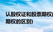 认股权证和股票期权的区别(认股权证和股票期权的区别)