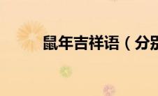 鼠年吉祥语（分别是怎么表达的）