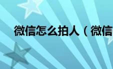 微信怎么拍人（微信使用拍一拍的方法）