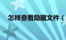 怎样查看隐藏文件（如何显示隐藏文件）
