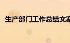 生产部门工作总结文案(生产部门工作总结)