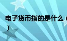 电子货币指的是什么（电子货币指的是什么卡）