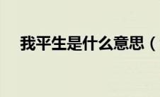 我平生是什么意思（wps是什么意思啊）