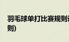羽毛球单打比赛规则详细(羽毛球单打比赛规则)