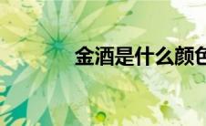 金酒是什么颜色(金酒是什么)