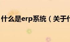 什么是erp系统（关于什么是erp系统的介绍）