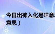 今日出神入化是啥意思（出神入化 的神什么意思）