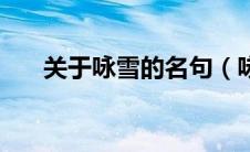 关于咏雪的名句（咏雪的名句有哪些）