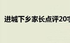 进城下乡家长点评20字(进城下乡家长感言)