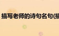 描写老师的诗句名句(描写老师的诗句和名言)