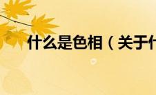 什么是色相（关于什么是色相的介绍）