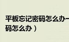 平板忘记密码怎么办一分钟解决（平板忘记密码怎么办）