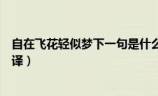 自在飞花轻似梦下一句是什么（自在飞花轻似梦的原文及翻译）
