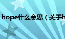 hope什么意思（关于hope什么意思的介绍）